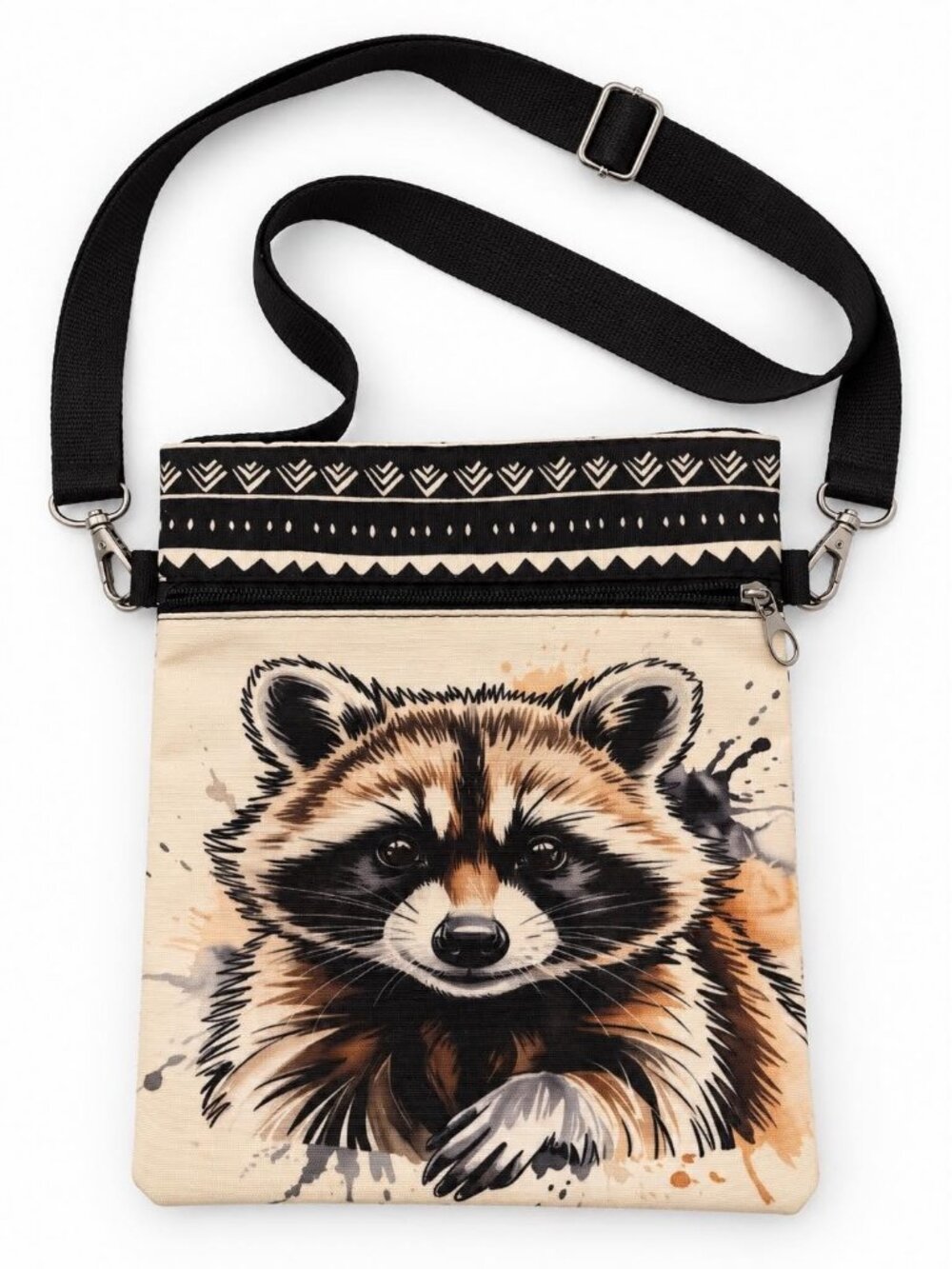 Watercolor Raccoon Crossbody Phone Bag